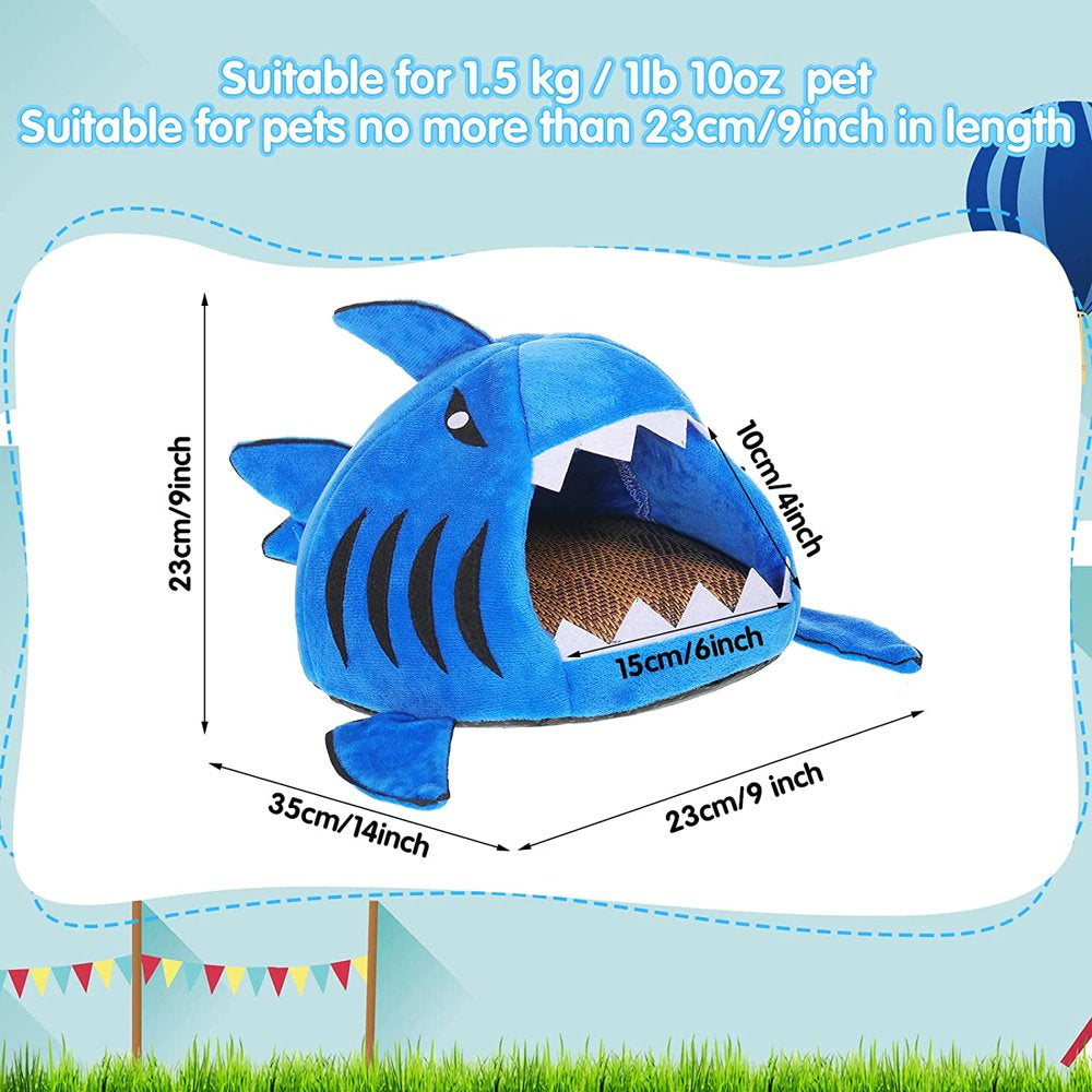 Shark Guinea Pig Bed Warm Hamster Nest House Pet Warm Hideout Cage Habitat with Small Animal Sleeping Mat Cushions for Dutch Pig Hamster Hedgehog Rat Chinchilla (Navy Blue) Animals & Pet Supplies > Pet Supplies > Small Animal Supplies > Small Animal Habitats & Cages YSSBL   