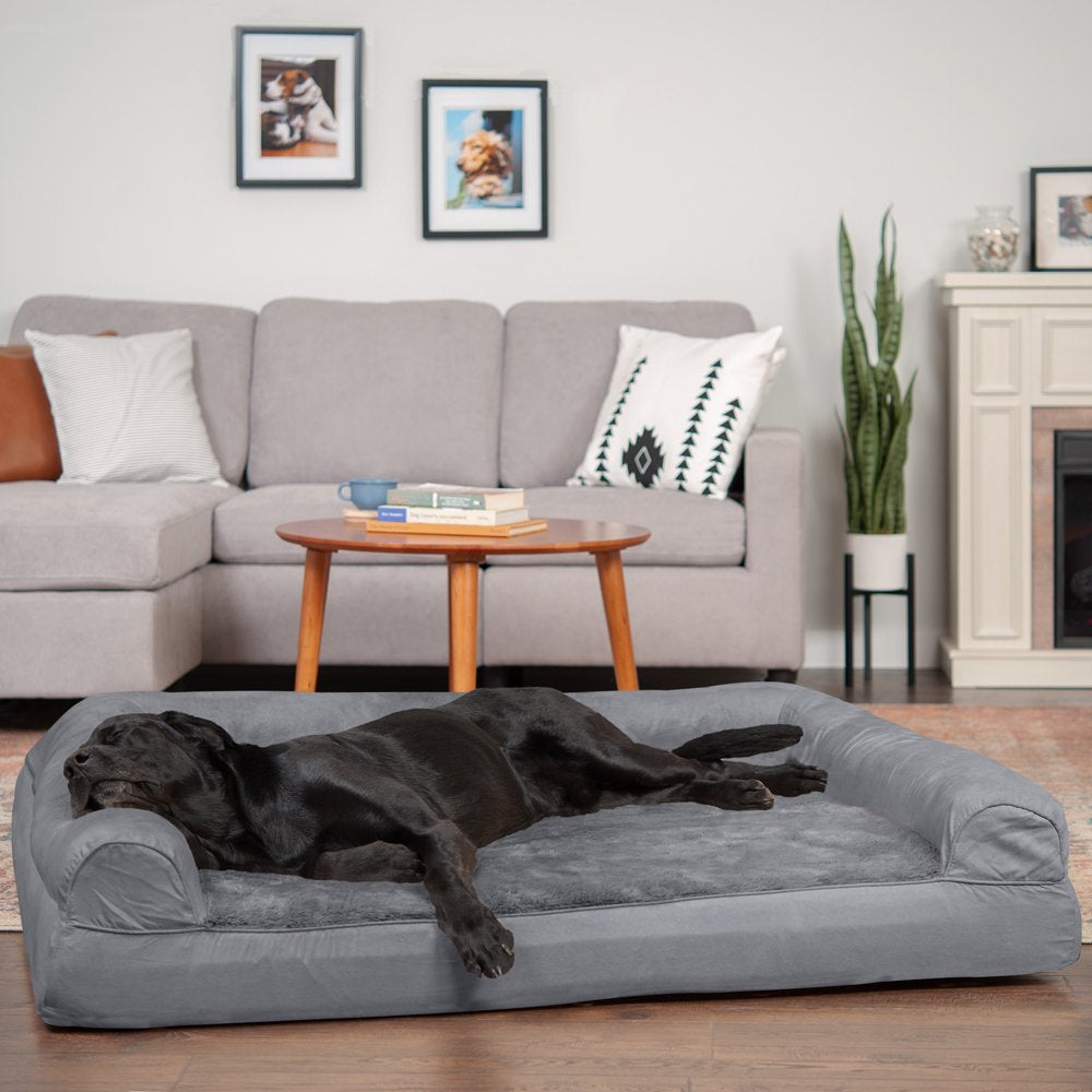 Furhaven Pet Products | Dog Bed Full Support Orthopedic Ultra Plush Sofa-Style Couch Bed for Dogs & Cats, Gray, Jumbo Plus Animals & Pet Supplies > Pet Supplies > Cat Supplies > Cat Beds FurHaven Pet   