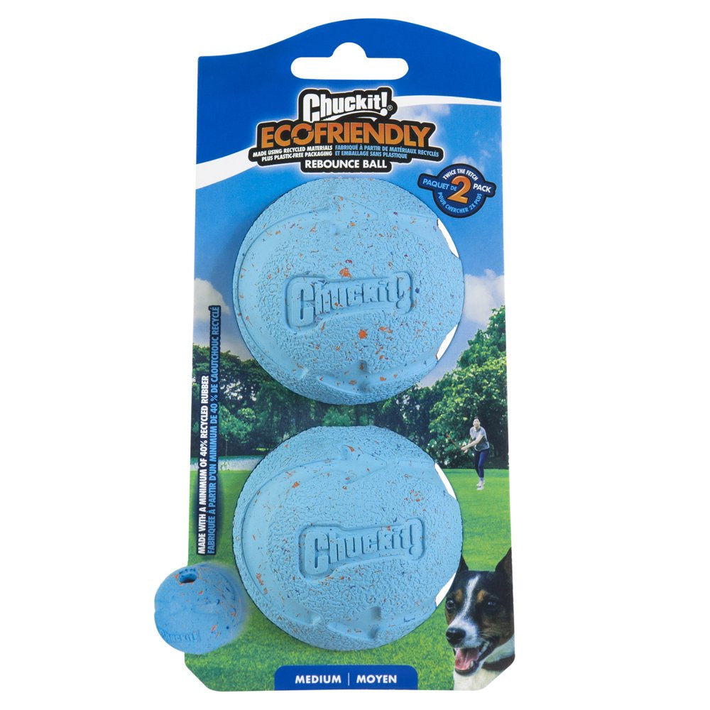 Chuckit! Ecofriendly Rebounce Ball Medium 2Pk Dog Toy Animals & Pet Supplies > Pet Supplies > Dog Supplies > Dog Toys Petmate   