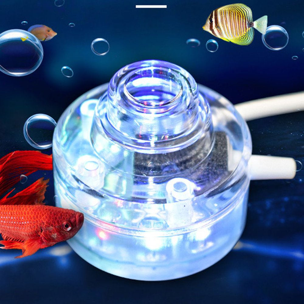 Aquarium Air Bubble Light Fish Tank Air Curtain Bubble Stone Disk with Color Stone Disk with Color Changing LED Decoration Animals & Pet Supplies > Pet Supplies > Fish Supplies > Aquarium Lighting EOTIA   