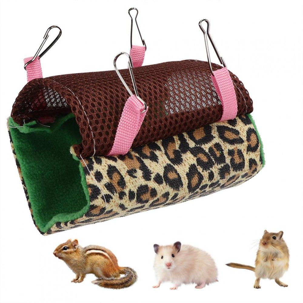 Haofy Small Animal Hammock Comfortable Soft Flannelette Sleepy Pad Hammock Green Leopard Print Pet Bedding Accessories for Small Animals Rats, Hamster, Chinchilla, Guinea Pig Animals & Pet Supplies > Pet Supplies > Small Animal Supplies > Small Animal Bedding Haofy   