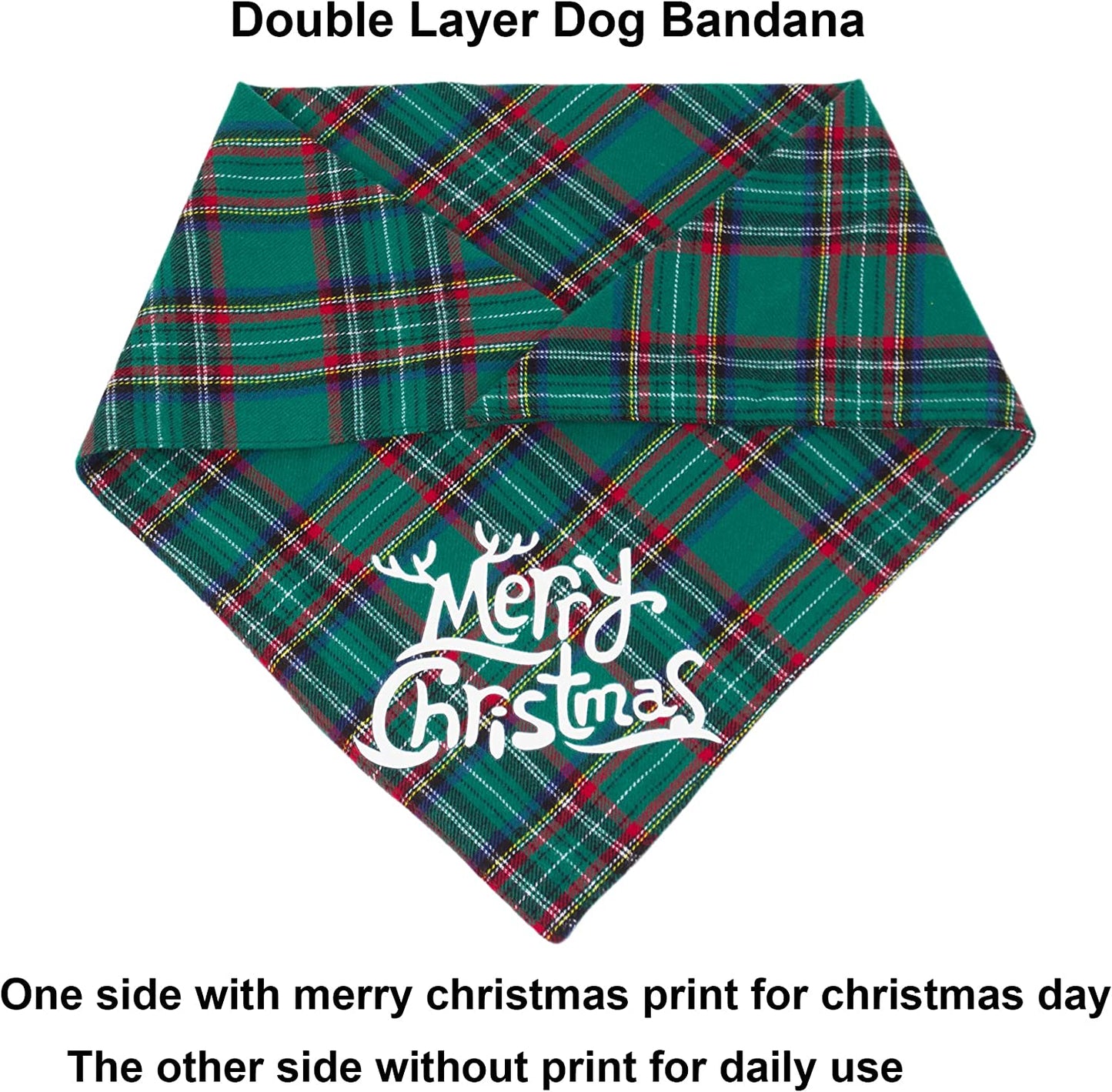 PTDECOR 2 Pack Dog Bandana Christmas Red Green Plaid Dog Scarf Triangle Bibs Kerchief Dog Christmas Accessories Christmas Bandanas for Small Medium Large Dogs Pets (Red&Green-1) Animals & Pet Supplies > Pet Supplies > Dog Supplies > Dog Apparel PTDECOR   