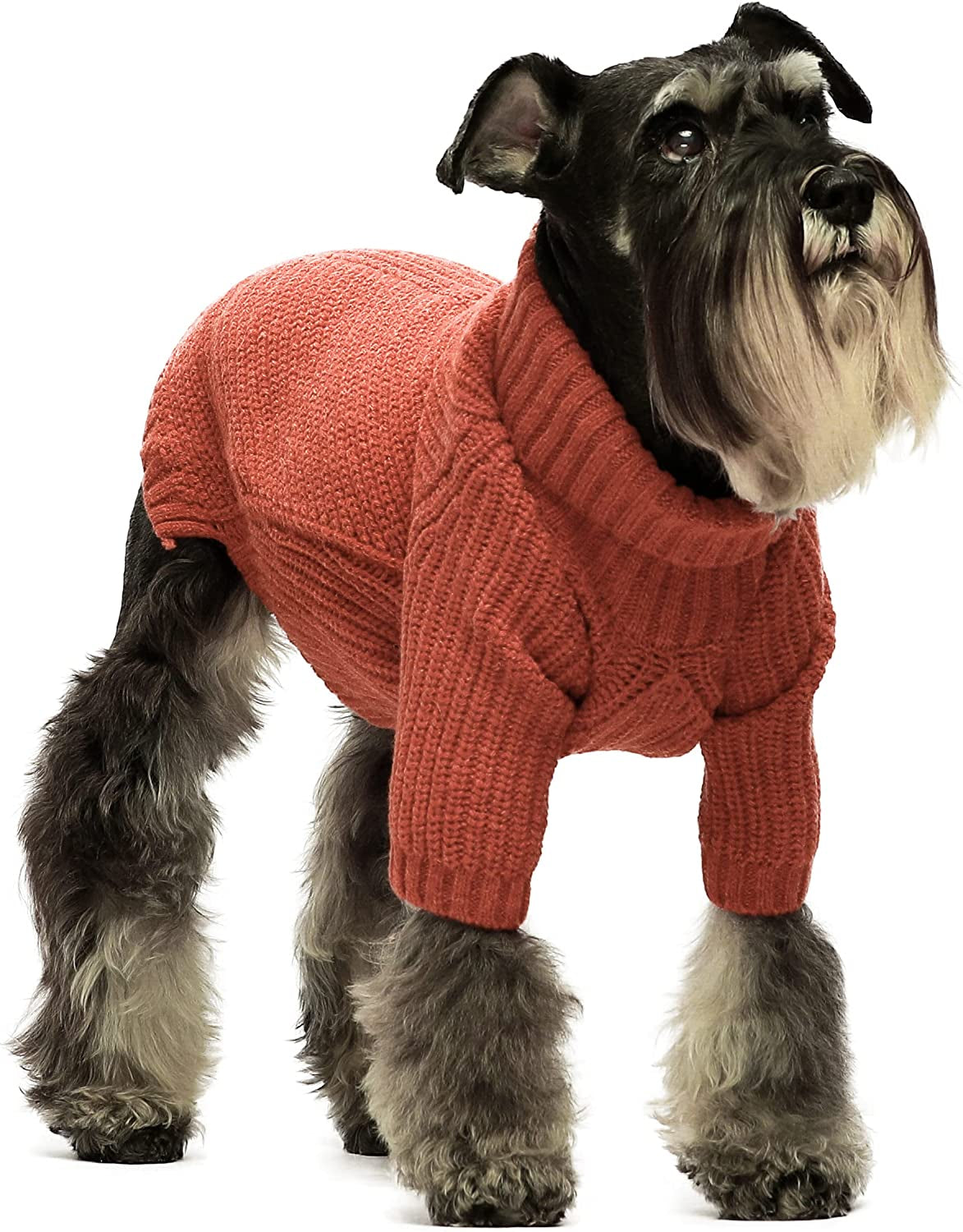 Fitwarm Dog Turtleneck Sweater, Thermal Knitted Pet Coat, Dog Winter Clothes for Small Dogs, Cat Apparel, Heather Grey, Small Animals & Pet Supplies > Pet Supplies > Dog Supplies > Dog Apparel Fitwarm Red L 