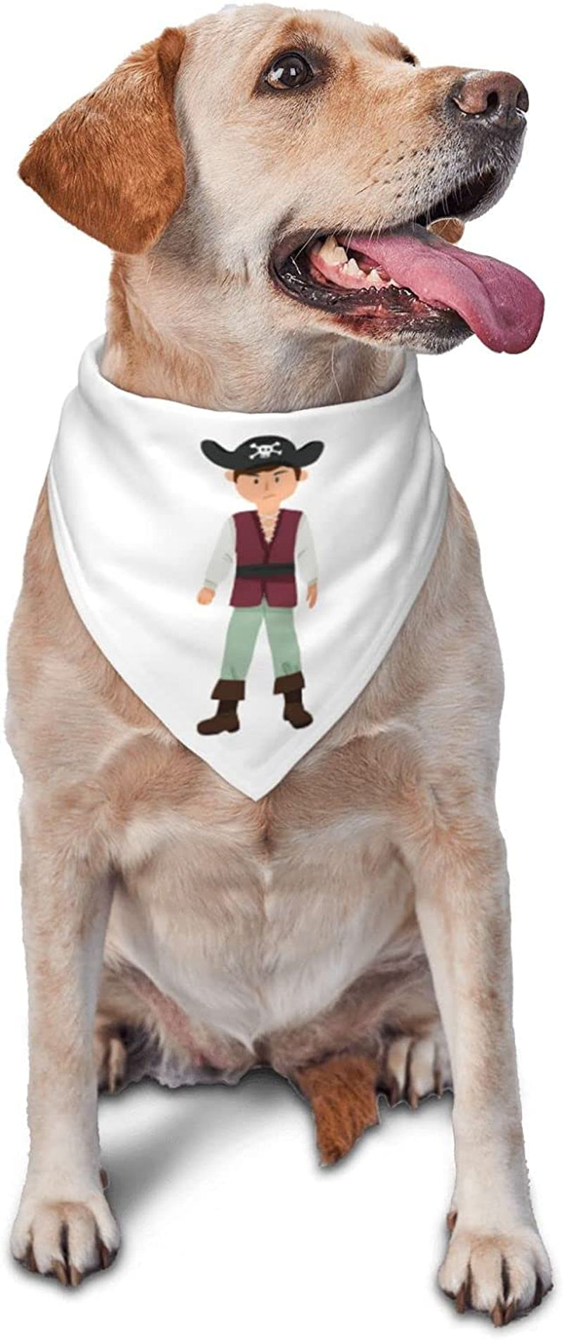 Pirate Wearing a Pirate Hat Pet Dog and Cat Decorative Triangle Scarf,Dog Bandana,Breathable and Stain Resistant. Animals & Pet Supplies > Pet Supplies > Dog Supplies > Dog Apparel ZALTAS   