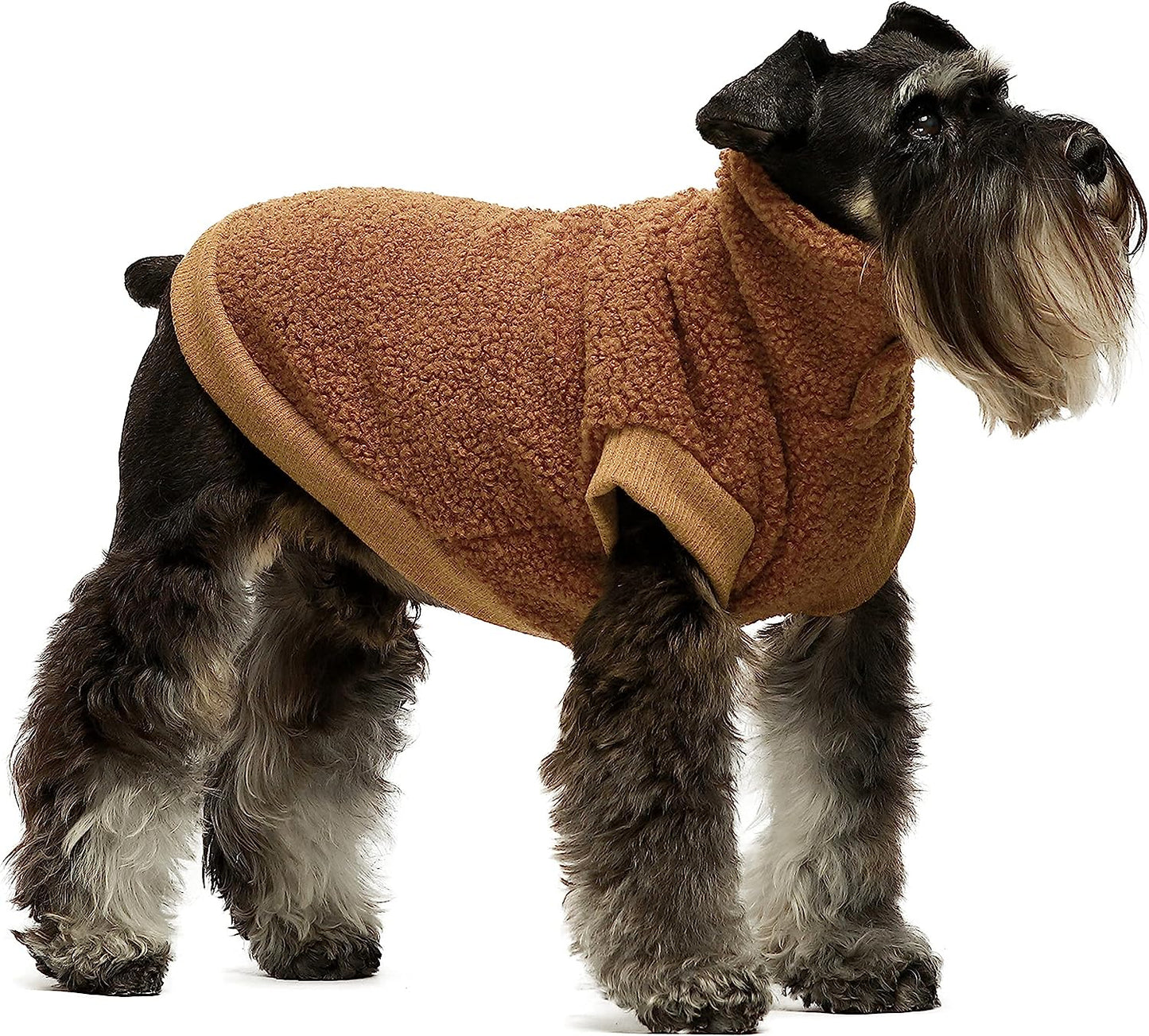 Fitwarm Vest Fuzzy Thick Sherpa Dog Coat Vest Turtleneck Sweater Puppy Winter Clothes Doggie Knitted Pet Cold Weather Clothes Doggy Pullover Jacket Cat Apparel Green Small Animals & Pet Supplies > Pet Supplies > Dog Supplies > Dog Apparel Fitwarm Brown S 