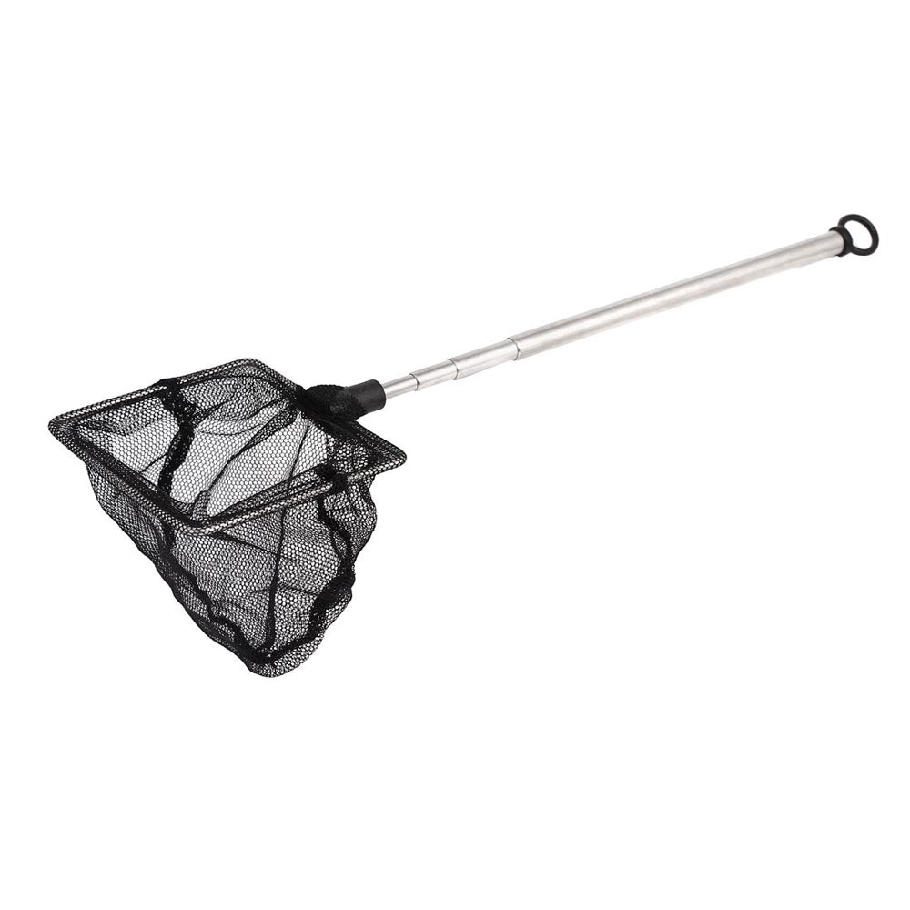 Unique Bargains Silver Tone Black Grip Square Mouth Retractable Handle Aquarium Fish Net Animals & Pet Supplies > Pet Supplies > Fish Supplies > Aquarium Fish Nets Unique Bargains   