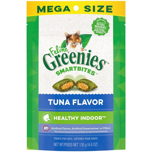 FELINE GREENIES SMARTBITES HEALTHY INDOOR Natural Treats for Cats, Tuna Flavor, 4.6 Oz. Pouch Animals & Pet Supplies > Pet Supplies > Cat Supplies > Cat Treats Mars Petcare   
