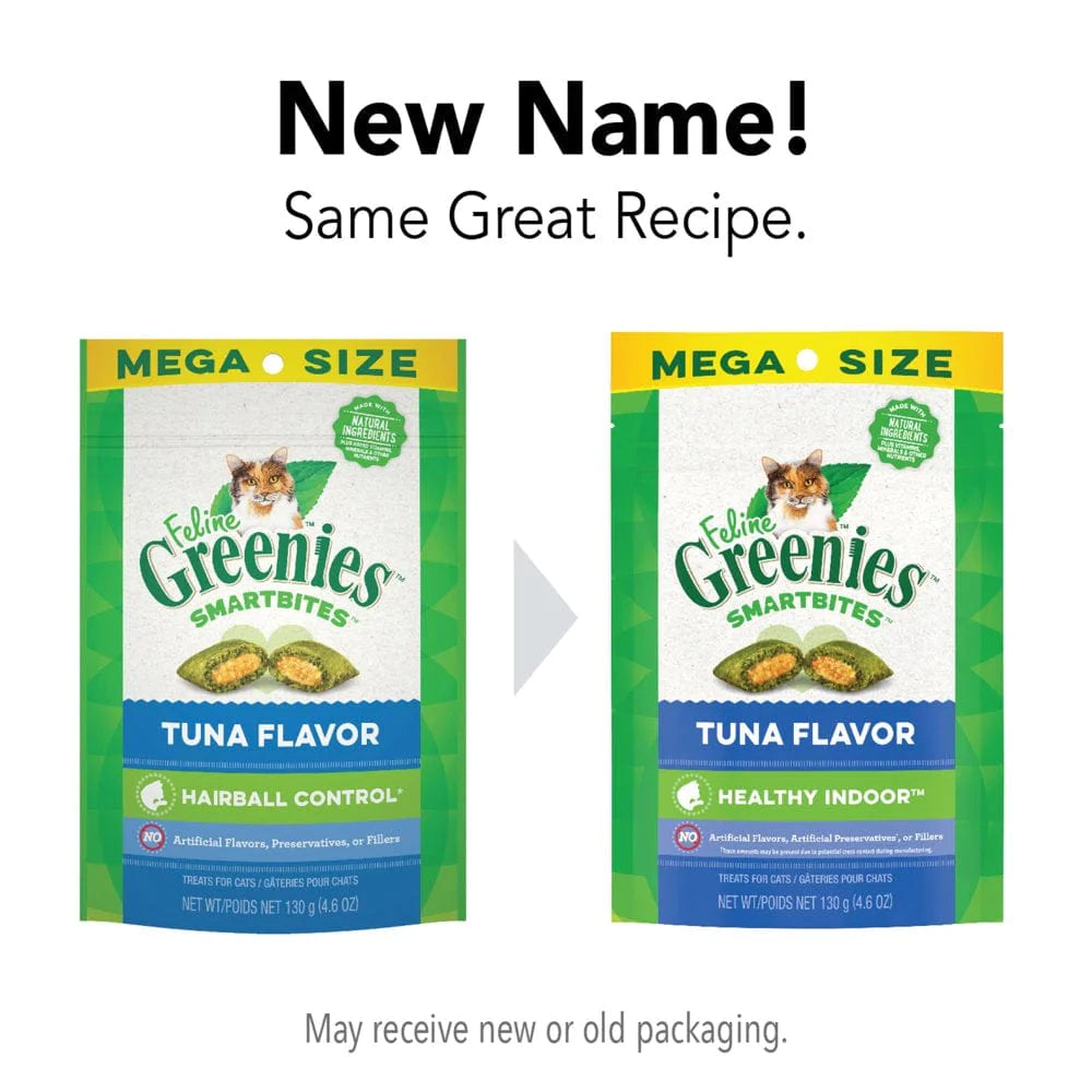 FELINE GREENIES SMARTBITES HEALTHY INDOOR Natural Treats for Cats, Tuna Flavor, 4.6 Oz. Pouch Animals & Pet Supplies > Pet Supplies > Cat Supplies > Cat Treats Mars Petcare   