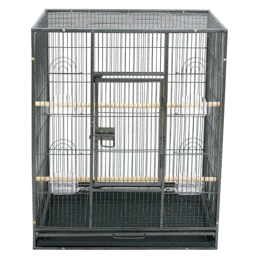 FINE MAKER 53" Bird Cage with Stand Large Rolling Bird Cage with 2 Perches 4 Feeders and Extra Storage Shelf Wrought Iron Frame Birdcage Animals & Pet Supplies > Pet Supplies > Bird Supplies > Bird Cages & Stands FINE MAKER   