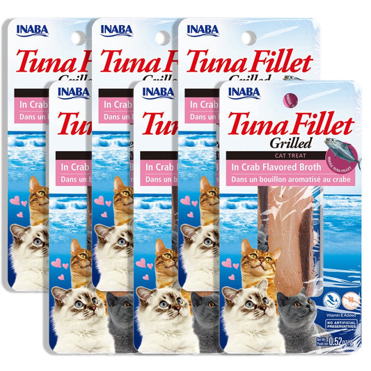 INABA Premium Hand-Cut Grilled Tuna Fillet Cat Treats W Vitamin E, 0.52 Oz, 6-Pack, Crab Broth Animals & Pet Supplies > Pet Supplies > Cat Supplies > Cat Treats Inaba Foods (USA) Inc.   