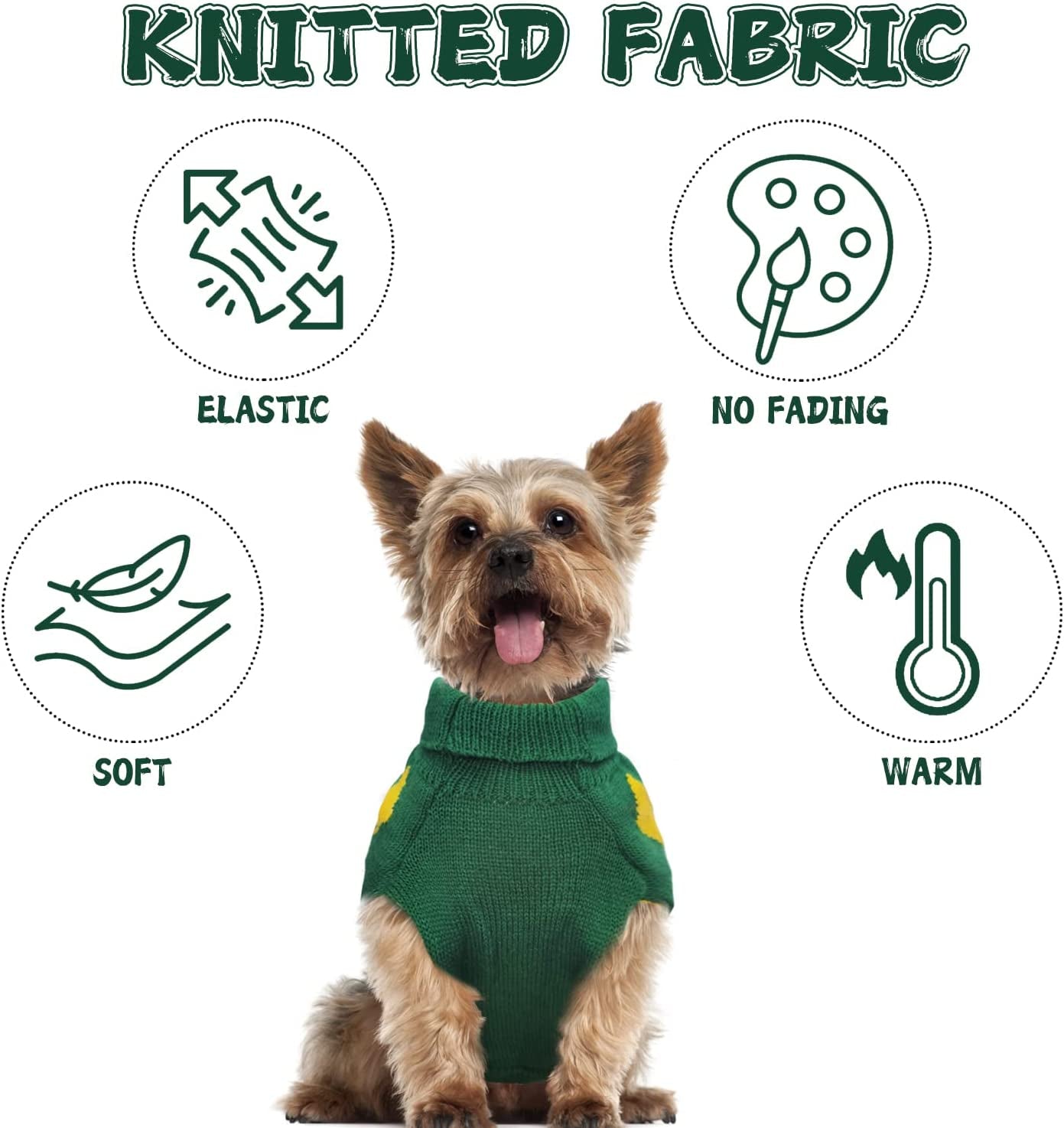 Dog Sweater Knitwear Dog Warm Winter Clothing for Medium Dogs Cats Puppy Classic Green Plaid Turtleneck Knitted Clothes for Boys Girls Dogs Gift for Dogs in Christmas New Year Animals & Pet Supplies > Pet Supplies > Dog Supplies > Dog Apparel LASTMINVIN   