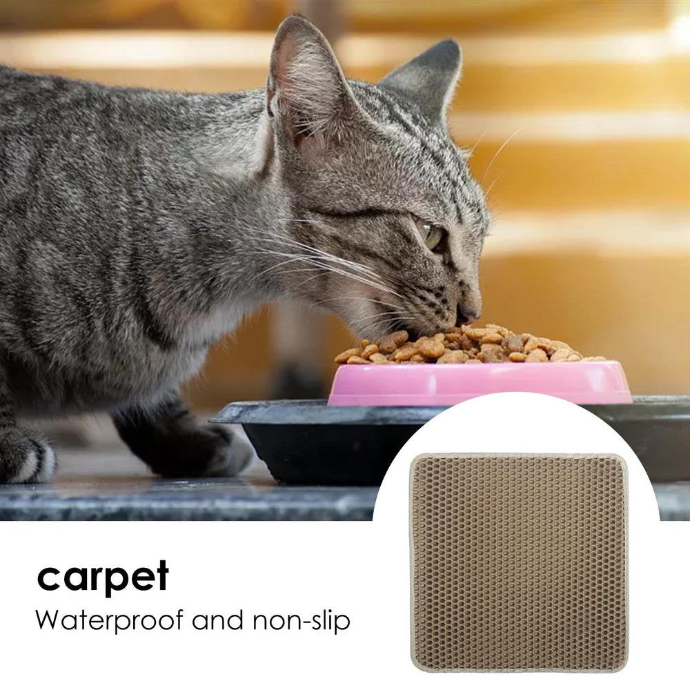 Pwtool Cat Litter Mat, Honeycomb Double Layer anti Slip Kitty Mats, 11.8X11.8In Waterproof Urine Proof Cat Litter Pad, Easy Clean Washable and Floor Carpet Protection Sensible Animals & Pet Supplies > Pet Supplies > Cat Supplies > Cat Litter Box Mats Pwtool   