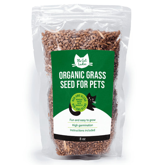 The Cat Ladies Organic Grass Seed Blend, Organic, Non GMO, for Cats, 8 Oz