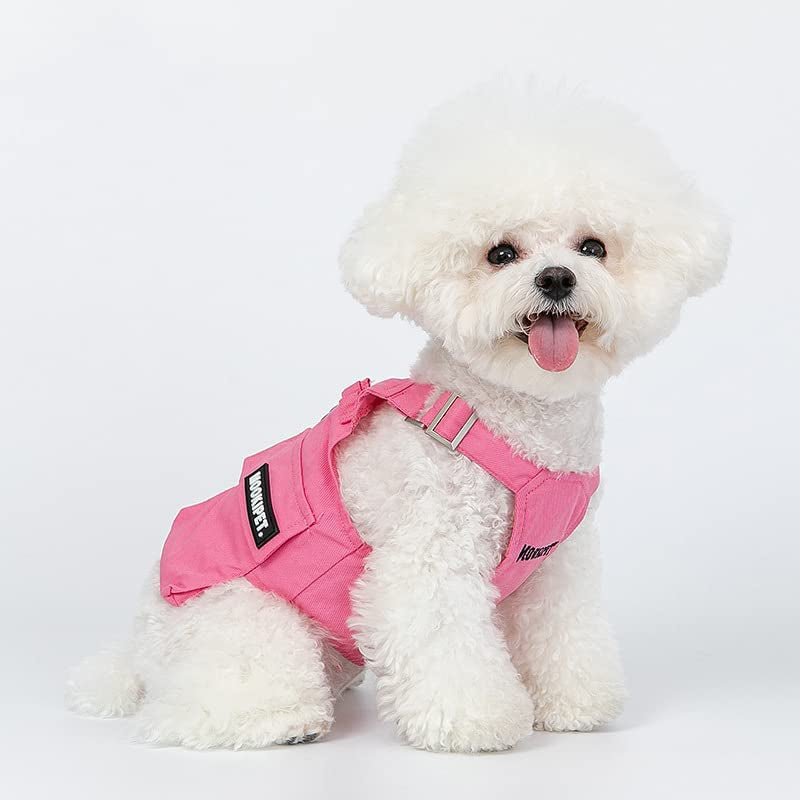 Pet Dog Clothes Breathable Cotton Sleeveless T-Shirt Waistcoat Adjustable Shoulder Strap Zipper Jacket (M,Pink) Animals & Pet Supplies > Pet Supplies > Dog Supplies > Dog Apparel Petrend   