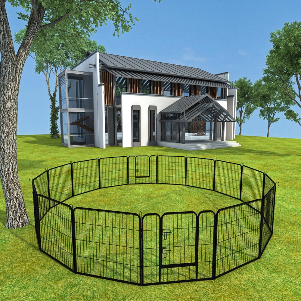 CLEARANCE! 16-Panels High Quality Wholesale Cheap Best Large Indoor Metal Puppy Dog Run Fence / Iron Pet Dog Playpen
