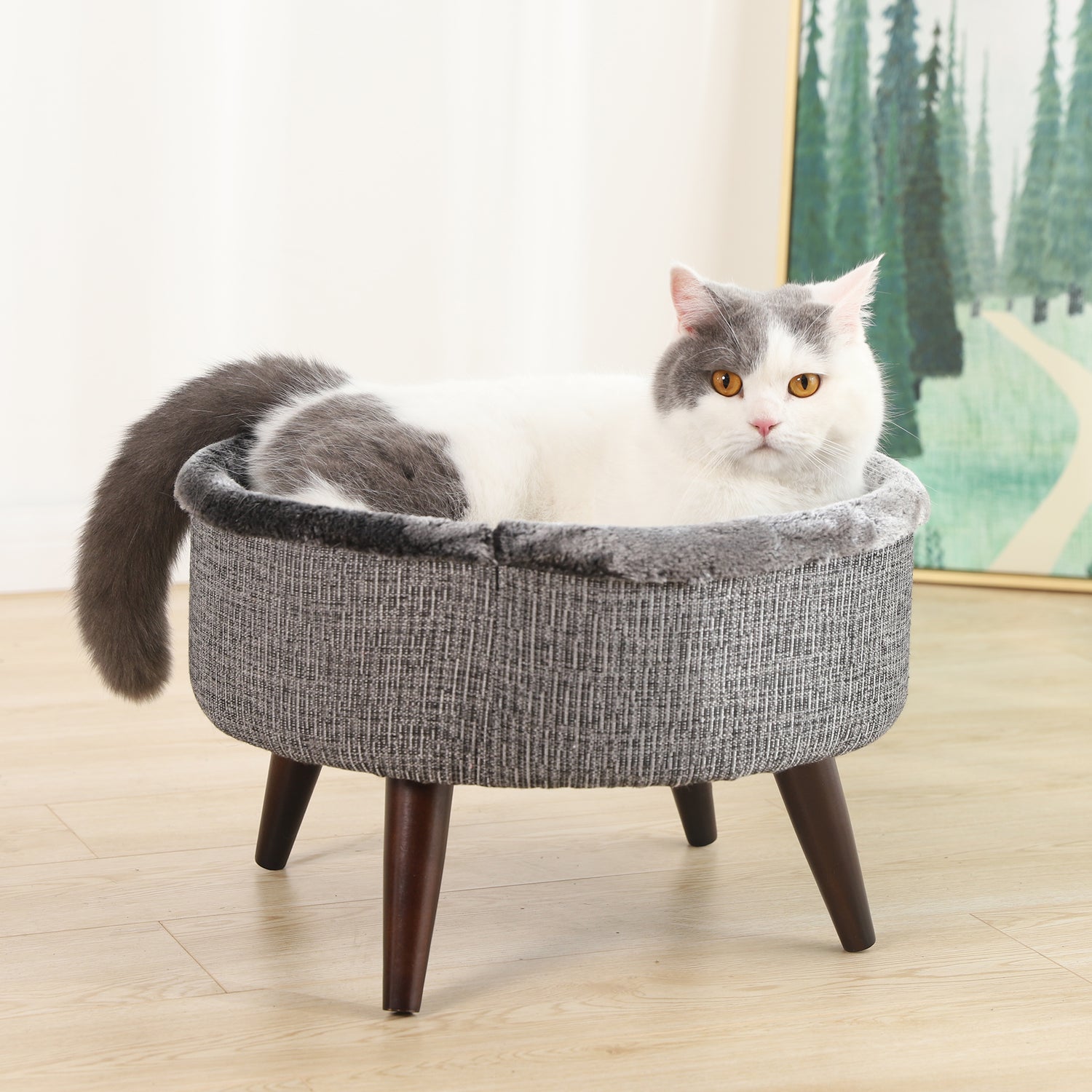 Cat Craft round Pet Cat Bed, Gray Animals & Pet Supplies > Pet Supplies > Cat Supplies > Cat Beds One Source International, LLC   