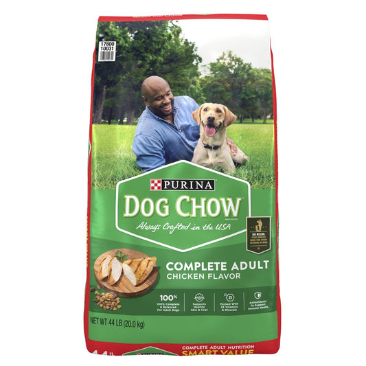 Purina Dog Chow Complete Adult Dry Dog Food Kibble with Chicken Flavor, 44 Lb. Bag