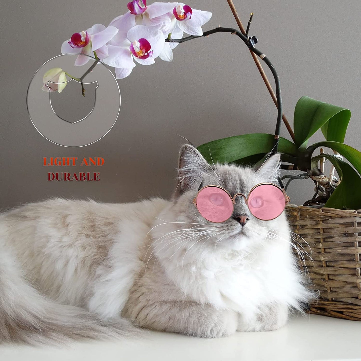 BLMHTWO 4 Piece Cat Sunglasses, Pet Sunglasses Small Dog Sunglasses round Metal Small Pet Sunglasses Pet Cosplay Clothing Photo Props Cute Pet Sunglasses Animals & Pet Supplies > Pet Supplies > Dog Supplies > Dog Apparel BLMHTWO   