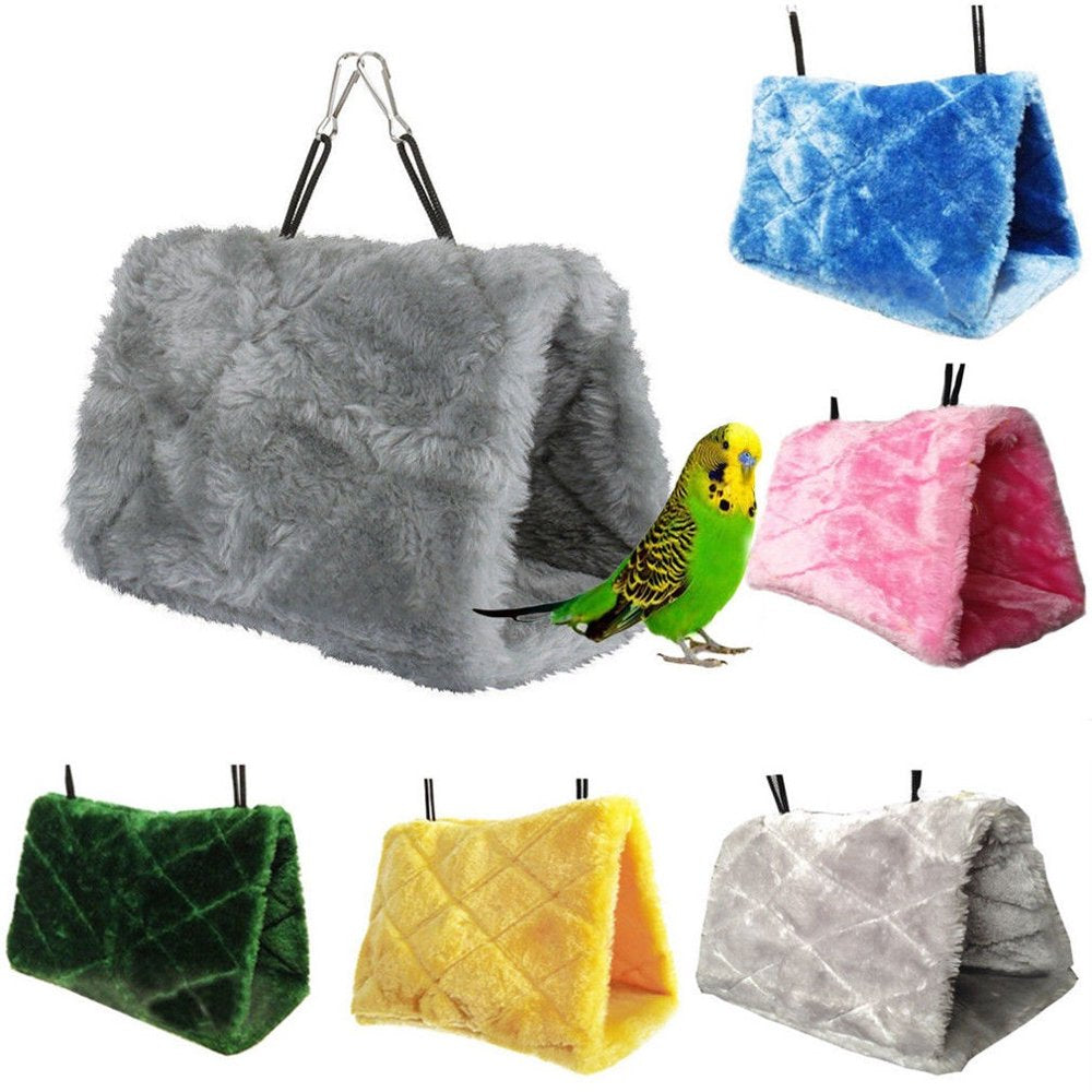 Plush Hammock Hanging Cave Cage Hut Tent Bed Bird Parrot Conure Toy
