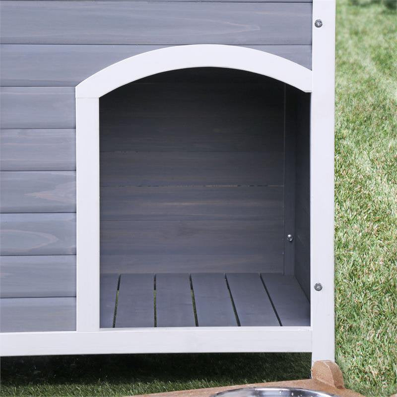 Furniture of America Olivar Contemporary Wood Dog House in Gray and White Animals & Pet Supplies > Pet Supplies > Dog Supplies > Dog Houses Furniture of America   