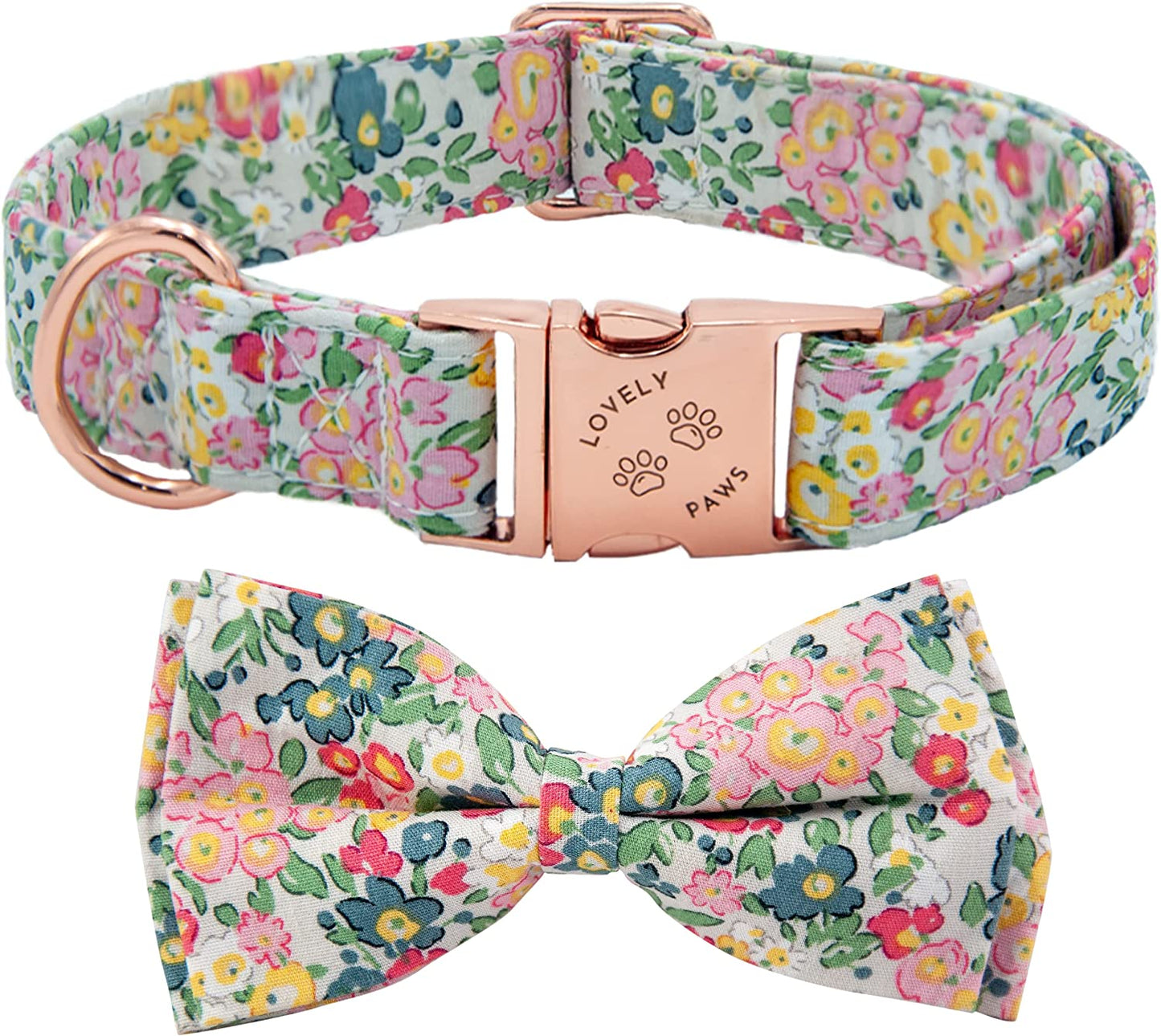 My Lovely Paws, Spring Girl Dog Collars with Bow Tie, Dog Collar Girl for Small Medium Large Dogs, Female Dog Collars, Bowtie Dog Collar Floral - Pink Bag Included Orange Animals & Pet Supplies > Pet Supplies > Dog Supplies > Dog Apparel TBe Rose Gold,Pink Medium 