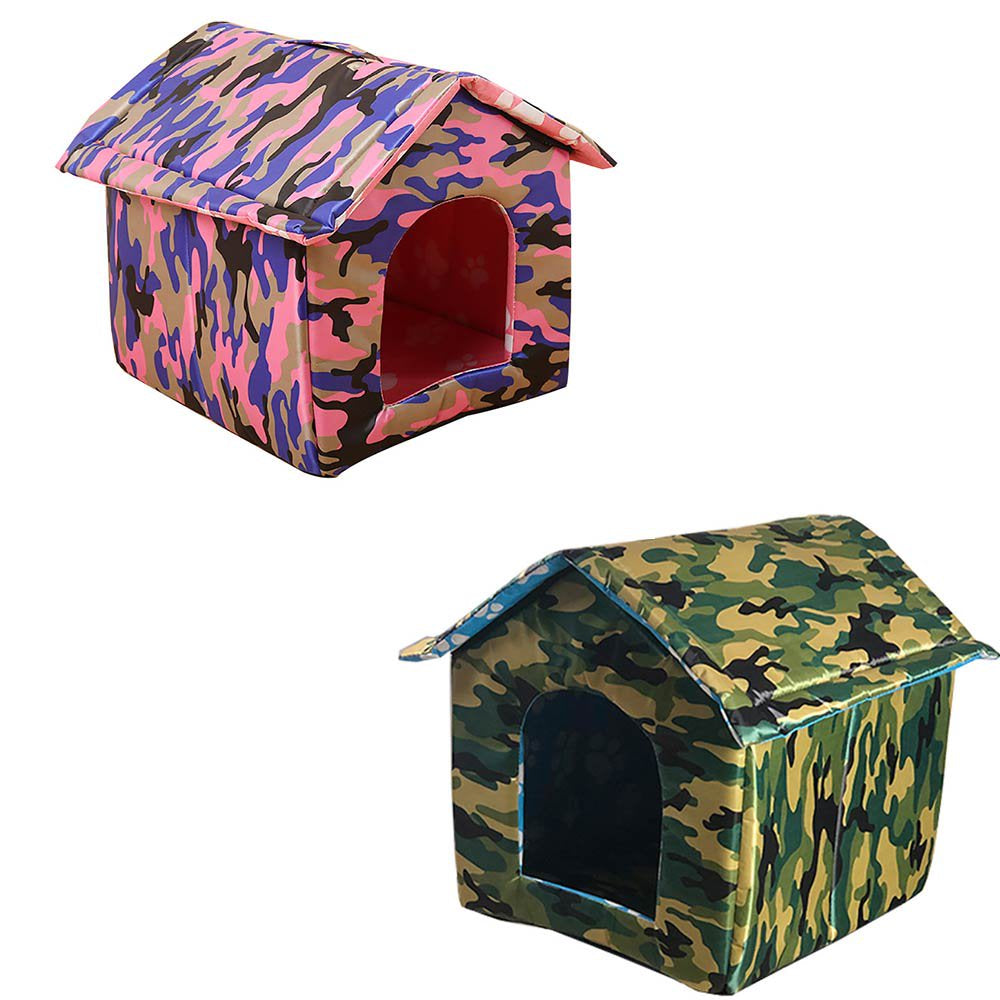 Cat House with Waterproof Canvas Roof,Pet Nest Kitty Shelter, Feral Cat Cave Pet House, Cat Dog Tent Cabin for Small Pet Indoor Outdoor Animals & Pet Supplies > Pet Supplies > Dog Supplies > Dog Houses ALLOMN   