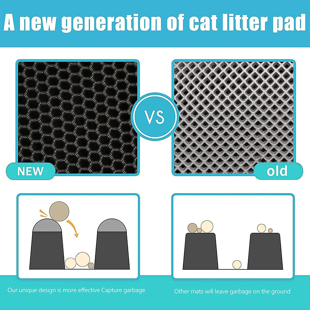 Wegoodlder Cat Litter Mat Litter Box Mat Cat Litter Trapping Mat, Kitty Litter Mat with Honeycomb Double Layer Design Animals & Pet Supplies > Pet Supplies > Cat Supplies > Cat Litter Box Mats Wegoodlder   