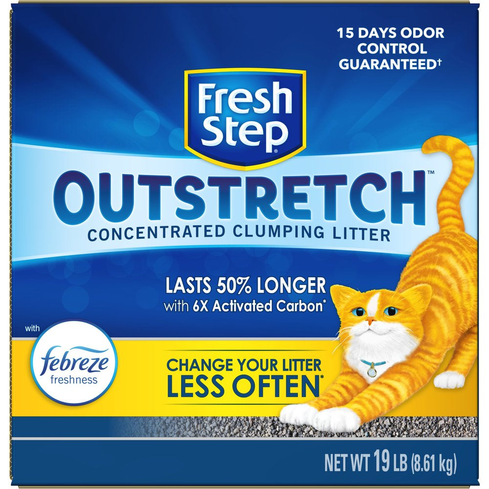 Fresh Step Outstretch Long Lasting Concentrated Clumping Cat Litter with Febreze Freshness, 19 Lbs Animals & Pet Supplies > Pet Supplies > Cat Supplies > Cat Litter The Clorox Company   