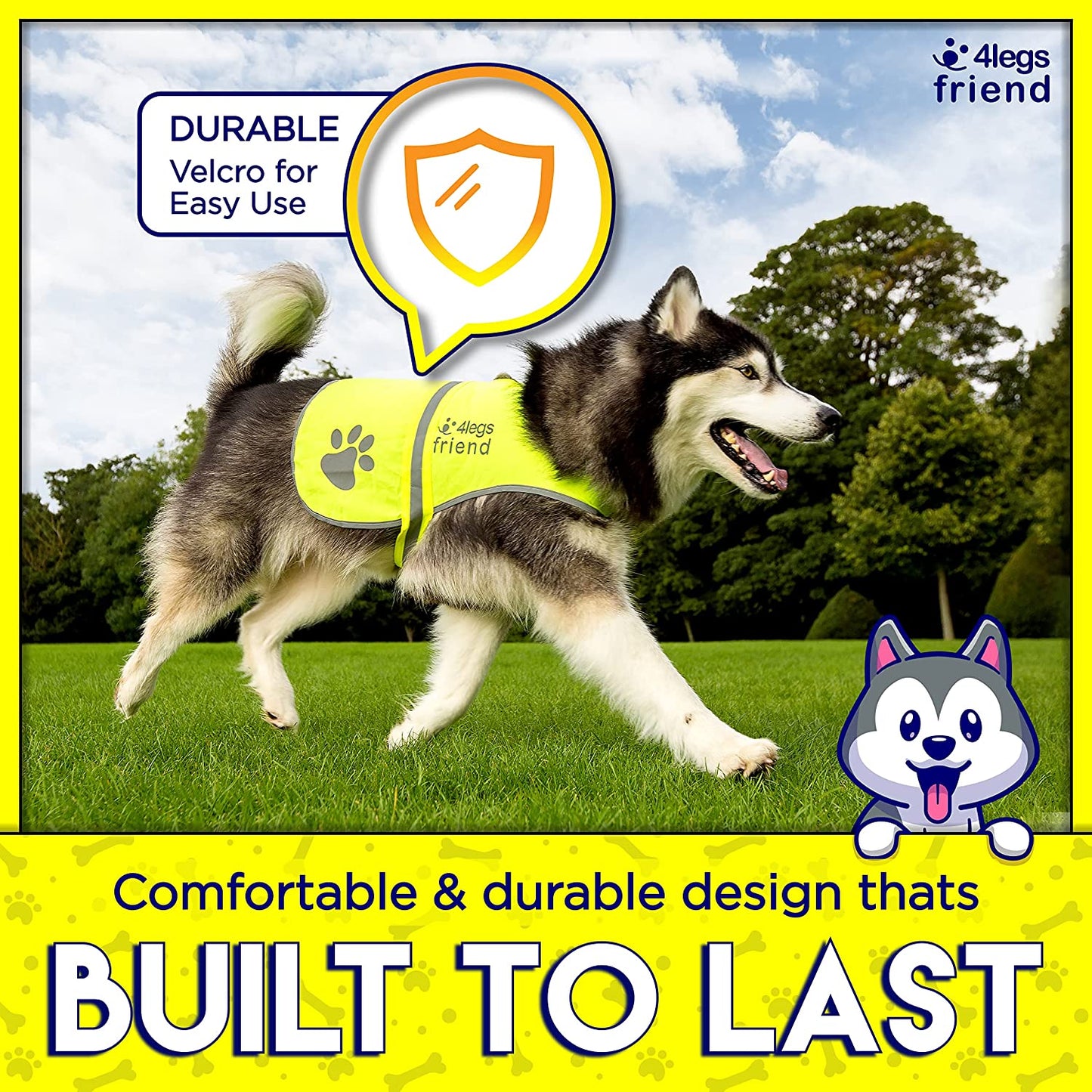 4Legsfriend Dog Safety Orange Reflective Vest with Leash Hole 5 Sizes - High Visibility for Outdoor Activity Day and Night, Keep Your Dog Visible, Safe from Cars & Hunting Accidents Animals & Pet Supplies > Pet Supplies > Dog Supplies > Dog Apparel 4LegsFriend   