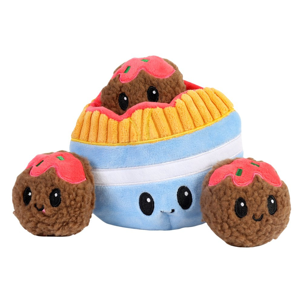 Pet Zone Pawsta and Meatballs Hide and Seek Plush Squeaky Dog Toys Animals & Pet Supplies > Pet Supplies > Dog Supplies > Dog Toys Our Pets   