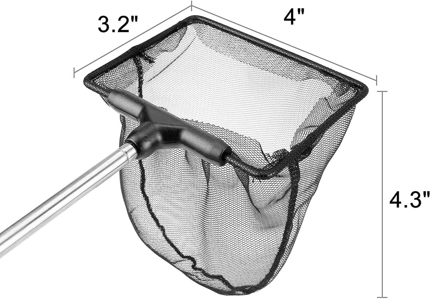 Filhome 2 Pcks 4” and 6” Aquarium Fish Net with Extendable Stainless Steel Long Handle, Fine Mesh Fish Net for Fish Tank Betta Fish Net Animals & Pet Supplies > Pet Supplies > Fish Supplies > Aquarium Fish Nets Timwaygo   