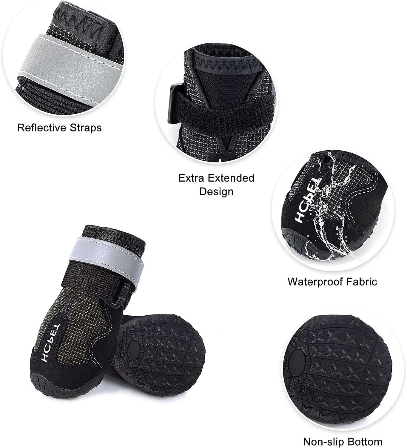 Filhome Dog Rain Boots Shoes Waterproof Dog Hiking Snow Boots Best Winter Dog Boots with Reflective & Adjustable Straps Rugged Anti-Slip Sole for Small Medium Large Dog Pet Puppy Outdoor Use Animals & Pet Supplies > Pet Supplies > Dog Supplies > Dog Apparel Timwaygo   