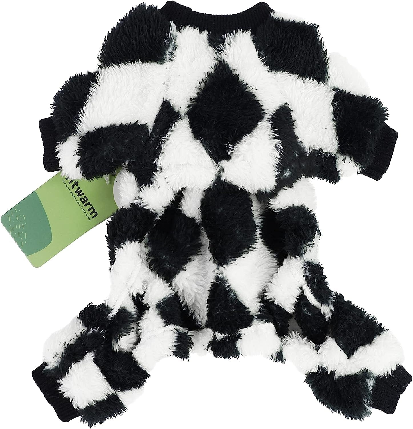 Fitwarm Argyle Thermal Dog Pajamas Fuzzy Velvet Doggie Coat Puppy Winter Onesies Doggy Soft PJS Pet Cold Weather Clothes Cat Apparel White Medium Animals & Pet Supplies > Pet Supplies > Dog Supplies > Dog Apparel Fitwarm   