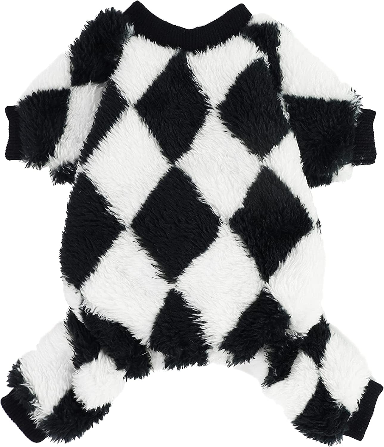 Fitwarm Argyle Thermal Dog Pajamas Fuzzy Velvet Doggie Coat Puppy Winter Onesies Doggy Soft PJS Pet Cold Weather Clothes Cat Apparel White Medium Animals & Pet Supplies > Pet Supplies > Dog Supplies > Dog Apparel Fitwarm Argyle L 