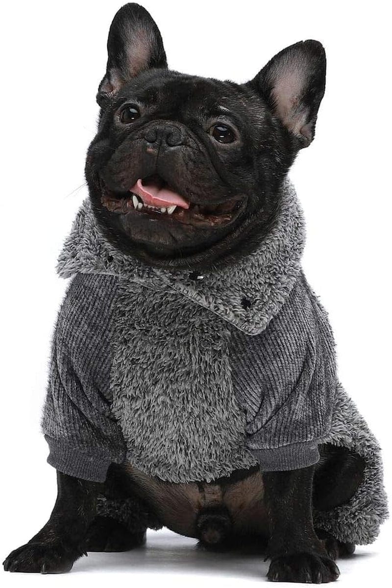 Fitwarm Fuzzy Thermal Turtleneck Dog Clothes Winter Outfits Pet Jumpsuits Cat Coats Velvet Grey Medium Animals & Pet Supplies > Pet Supplies > Dog Supplies > Dog Apparel Fitwarm   