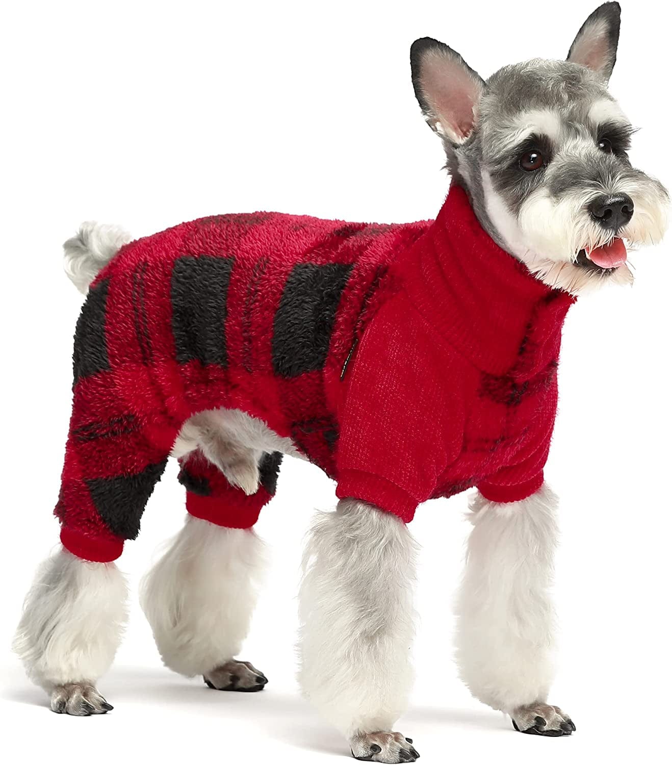 Fitwarm Fuzzy Thermal Turtleneck Dog Clothes Winter Outfits Pet Jumpsuits Cat Coats Velvet Grey Medium Animals & Pet Supplies > Pet Supplies > Dog Supplies > Dog Apparel Fitwarm Red XS 