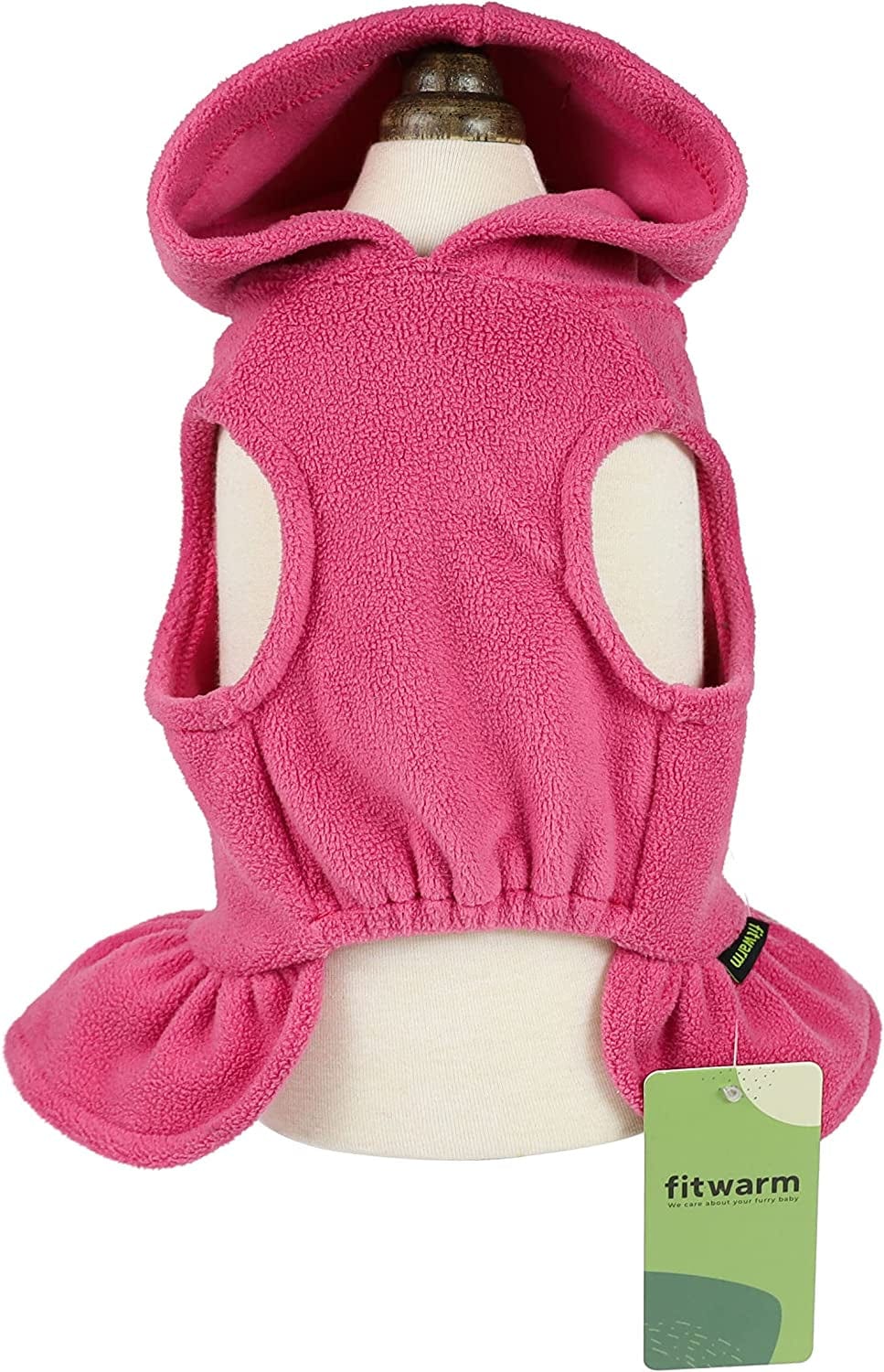 Fitwarm Soft Fleece Girl Dog Hoodie Dress Puppy Hooded Coat Thermal Outfit Doggie Vest Sweater Pet Winter Clothes Cat Jackets Pink X-Small Animals & Pet Supplies > Pet Supplies > Dog Supplies > Dog Apparel Fitwarm   