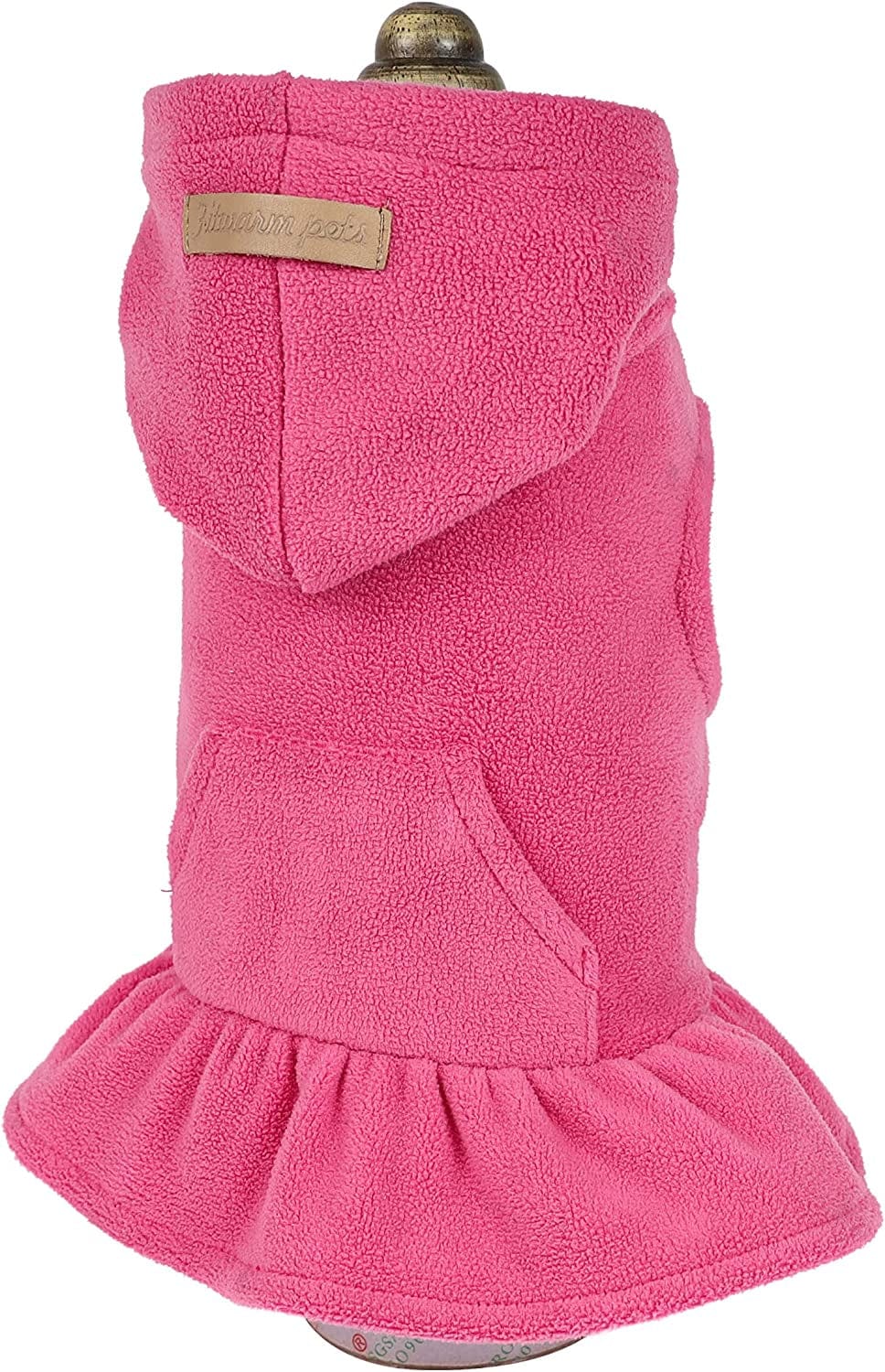 Fitwarm Soft Fleece Girl Dog Hoodie Dress Puppy Hooded Coat Thermal Outfit Doggie Vest Sweater Pet Winter Clothes Cat Jackets Pink X-Small Animals & Pet Supplies > Pet Supplies > Dog Supplies > Dog Apparel Fitwarm   