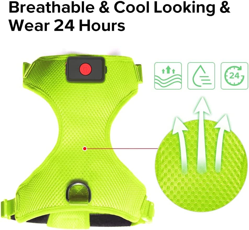 Flashseen LED Dog Harness,Lighted up USB Rechargeable Pet Harness,Illuminated Reflective Glowing Dog Vest Adjustable Soft Padded No-Pull Suit for Small,Medium,Large Dogs (Green, M) Animals & Pet Supplies > Pet Supplies > Dog Supplies > Dog Apparel Yuansen   