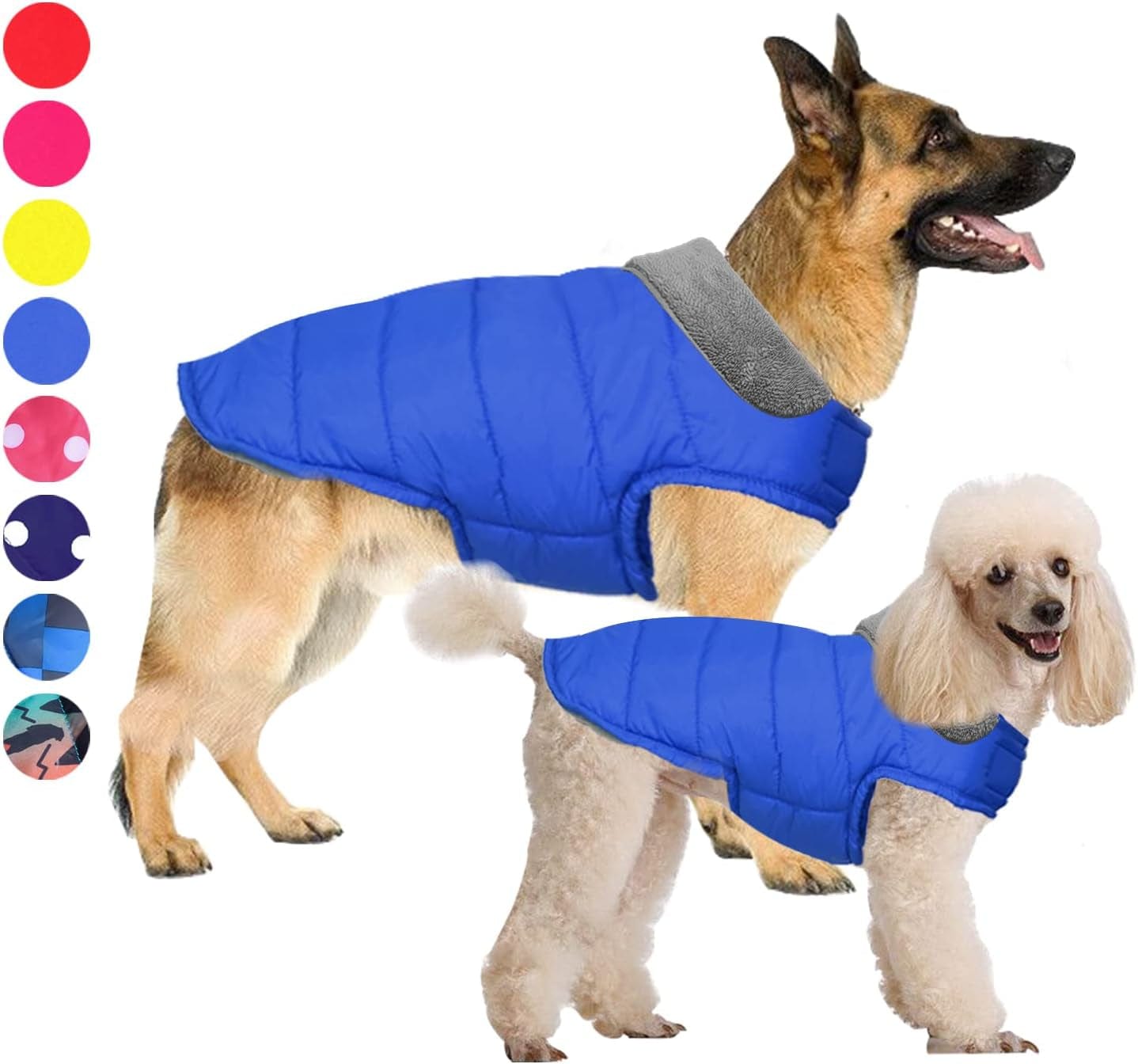 Fragralley Dog Jacket Soft Waterproof Windproof Reversible Winter Dog Clothes Warm Coat for Small Medium Large Dogs (X-Small, Blue) Animals & Pet Supplies > Pet Supplies > Dog Supplies > Dog Apparel Fragralley blue X-Small 