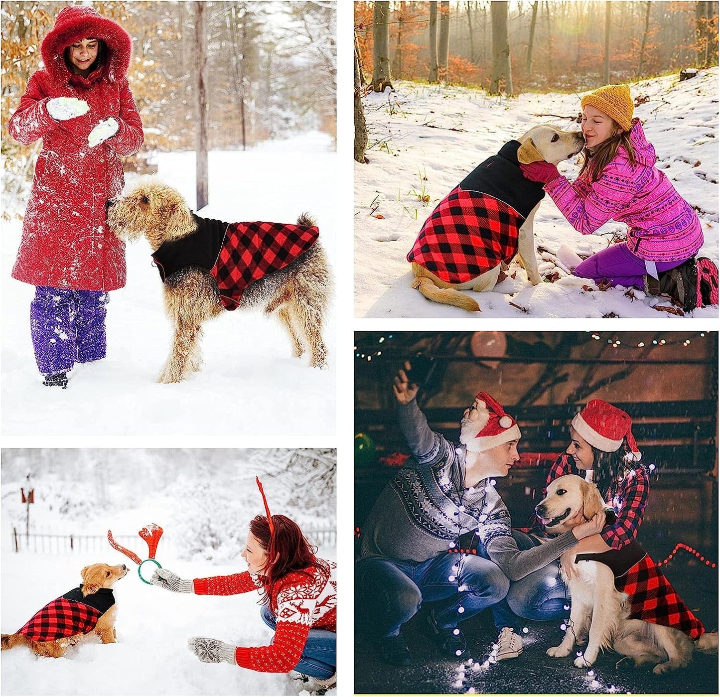 Fragralley Reversible Dog Winter Coat - Warm Dog Plaid Jacket for Cold Weather, Windproof Waterproof Reflective Puppy Vest Clothes for Small Medium Large Dogs Animals & Pet Supplies > Pet Supplies > Dog Supplies > Dog Apparel Fragralley   