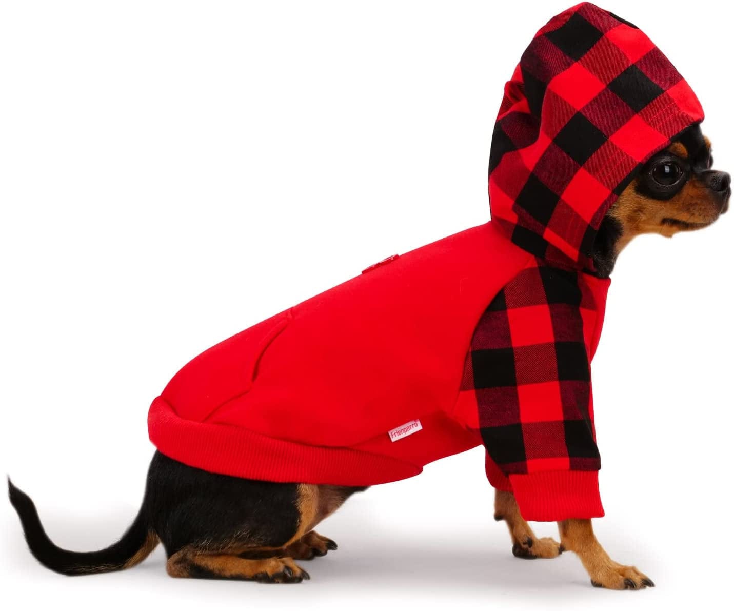 𝐍𝐄𝐖 𝐀𝐑𝐑𝐈𝐕𝐀𝐋 Frienperro Dog Clothes for Small Dogs Girl Boy, 100% Cotton Buffalo Plaid Small Dog Hoodie, Chihuahua Clothes Pet Cat Winter Warm Sweatshirt Sweater, Teacup Yorkie Puppy Coat Animals & Pet Supplies > Pet Supplies > Dog Supplies > Dog Apparel Frienperro   