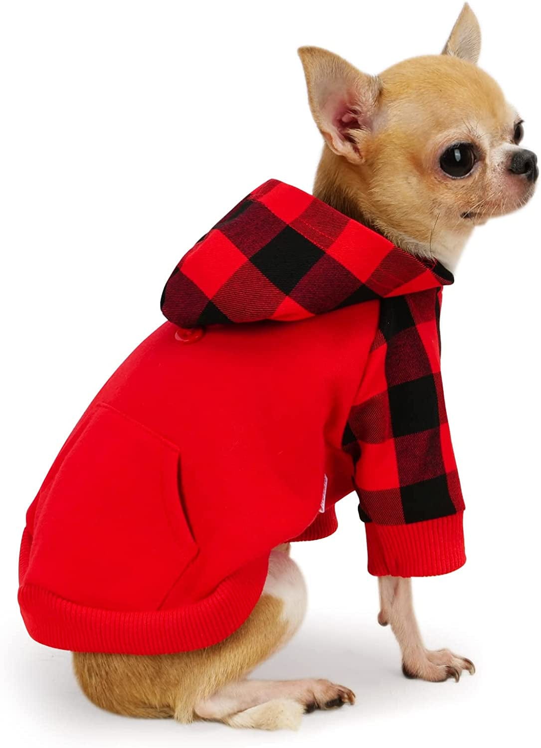 𝐍𝐄𝐖 𝐀𝐑𝐑𝐈𝐕𝐀𝐋 Frienperro Dog Clothes for Small Dogs Girl Boy, 100% Cotton Buffalo Plaid Small Dog Hoodie, Chihuahua Clothes Pet Cat Winter Warm Sweatshirt Sweater, Teacup Yorkie Puppy Coat Animals & Pet Supplies > Pet Supplies > Dog Supplies > Dog Apparel Frienperro   