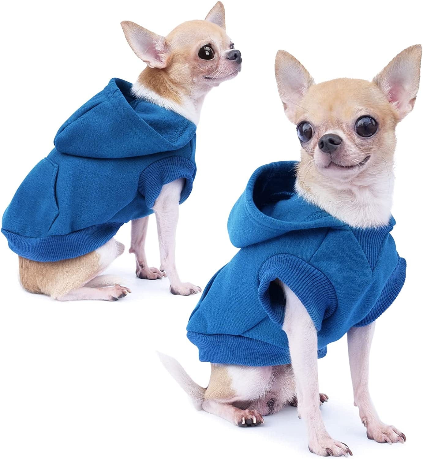𝐍𝐄𝐖 𝐀𝐑𝐑𝐈𝐕𝐀𝐋 Frienperro Dog Clothes for Small Dogs Girl Boy, 100% Cotton Buffalo Plaid Small Dog Hoodie, Chihuahua Clothes Pet Cat Winter Warm Sweatshirt Sweater, Teacup Yorkie Puppy Coat Animals & Pet Supplies > Pet Supplies > Dog Supplies > Dog Apparel Frienperro Blue X-Small 
