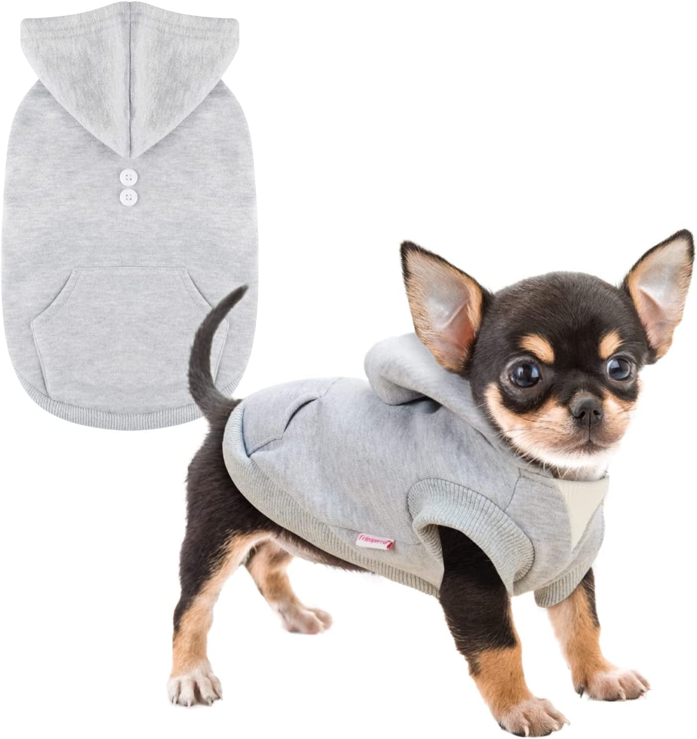 𝐍𝐄𝐖 𝐀𝐑𝐑𝐈𝐕𝐀𝐋 Frienperro Dog Clothes for Small Dogs Girl Boy, 100% Cotton Buffalo Plaid Small Dog Hoodie, Chihuahua Clothes Pet Cat Winter Warm Sweatshirt Sweater, Teacup Yorkie Puppy Coat Animals & Pet Supplies > Pet Supplies > Dog Supplies > Dog Apparel Frienperro Grey XXX-Small 