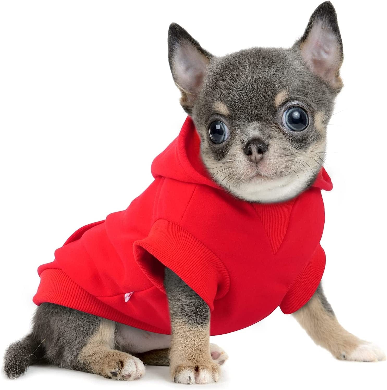 𝐍𝐄𝐖 𝐀𝐑𝐑𝐈𝐕𝐀𝐋 Frienperro Dog Clothes for Small Dogs Girl Boy, 100% Cotton Buffalo Plaid Small Dog Hoodie, Chihuahua Clothes Pet Cat Winter Warm Sweatshirt Sweater, Teacup Yorkie Puppy Coat Animals & Pet Supplies > Pet Supplies > Dog Supplies > Dog Apparel Frienperro Red XXX-Small 