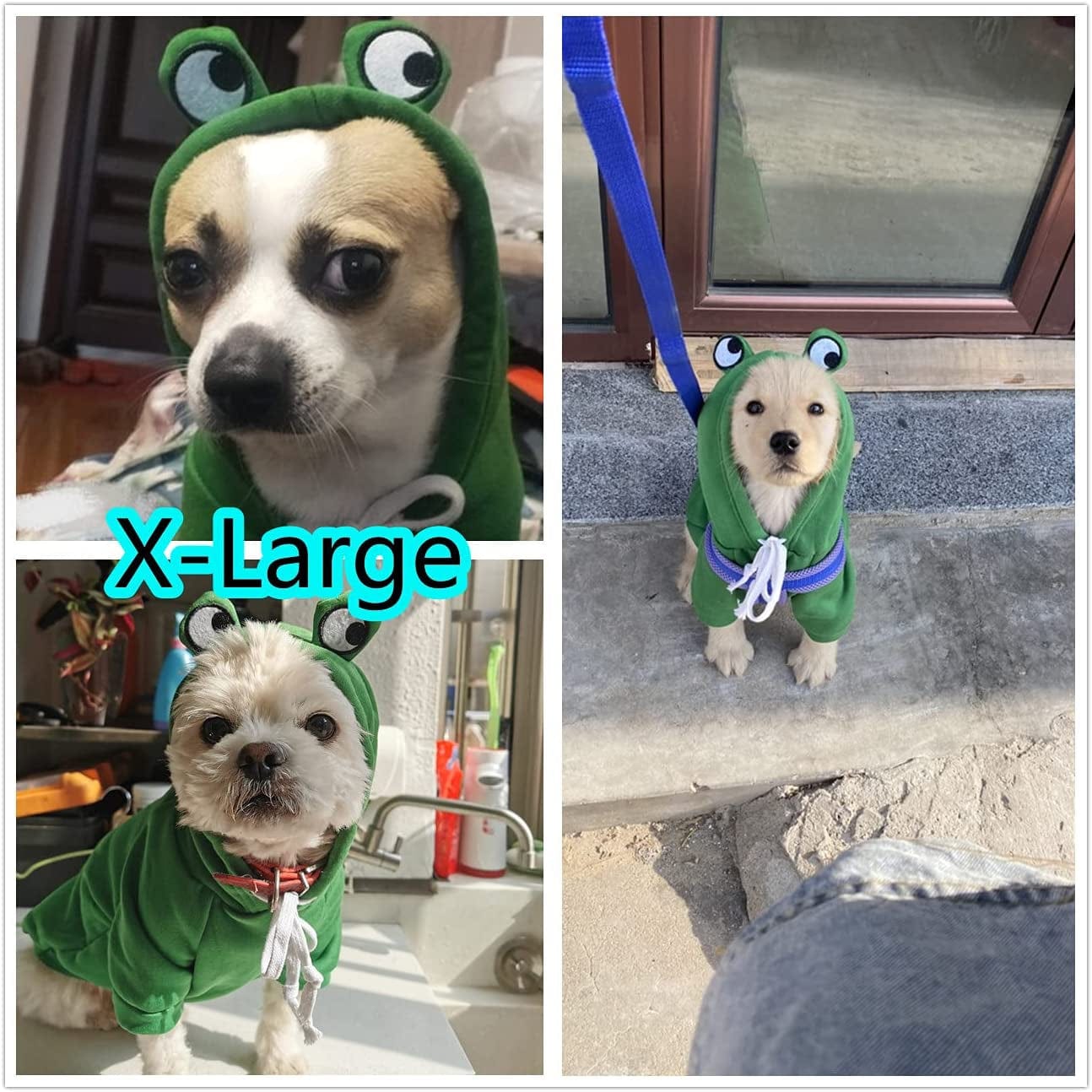 Frog Hoodie for Small Medium Largr Dogs Cats Pets, Basic Sweater Coat Cute Warm Jacket Pet Cold Weather Clothes Outfit Outerwear (Frog, Small) Animals & Pet Supplies > Pet Supplies > Dog Supplies > Dog Apparel T210906-1   