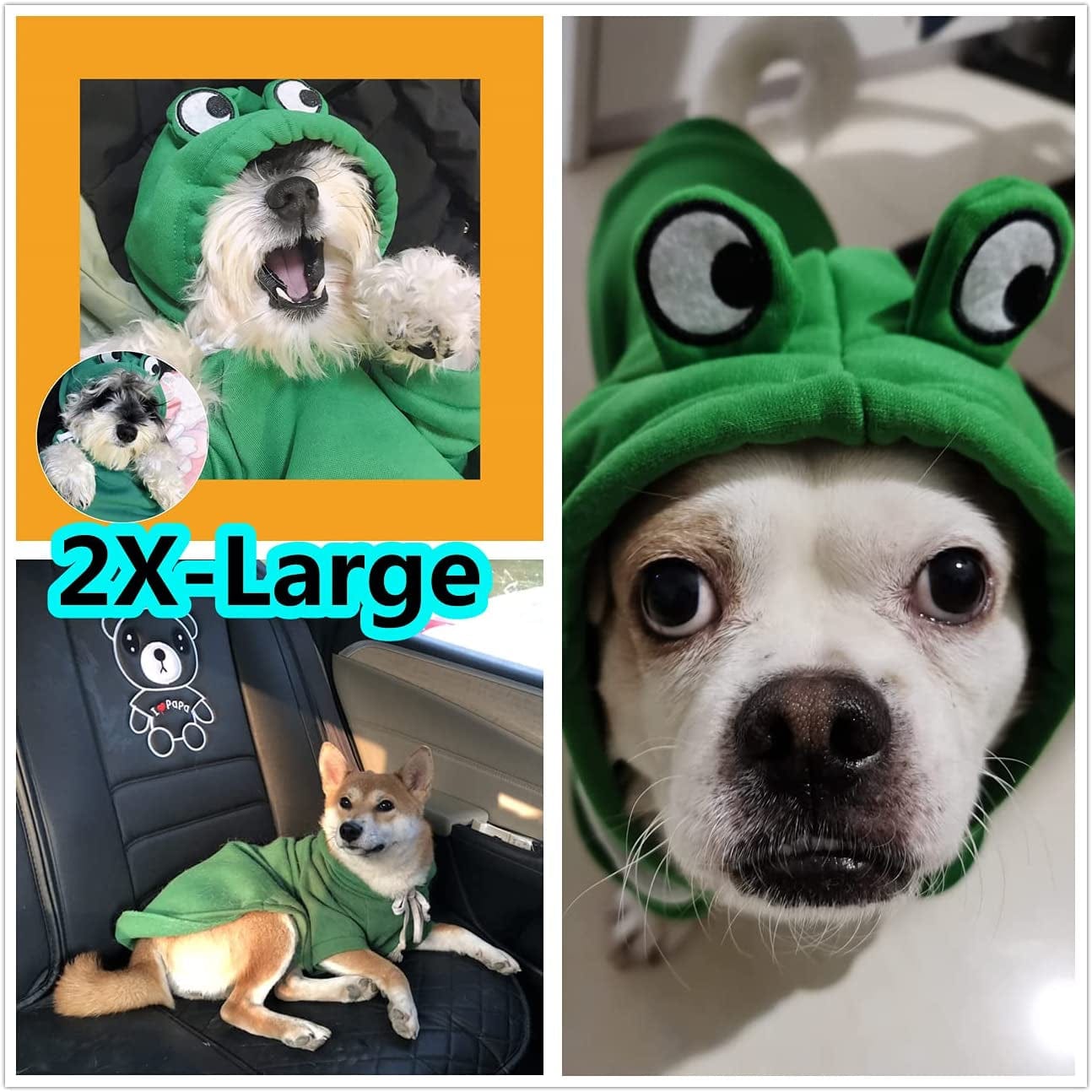 Frog Hoodie for Small Medium Largr Dogs Cats Pets, Basic Sweater Coat Cute Warm Jacket Pet Cold Weather Clothes Outfit Outerwear (Frog, Small) Animals & Pet Supplies > Pet Supplies > Dog Supplies > Dog Apparel T210906-1   