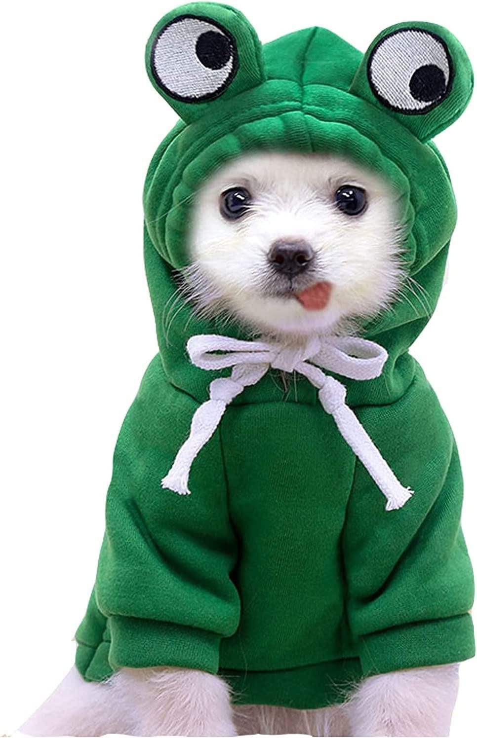 Frog Hoodie for Small Medium Largr Dogs Cats Pets, Basic Sweater Coat Cute Warm Jacket Pet Cold Weather Clothes Outfit Outerwear (Frog, Small) Animals & Pet Supplies > Pet Supplies > Dog Supplies > Dog Apparel T210906-1 Frog X-Large 