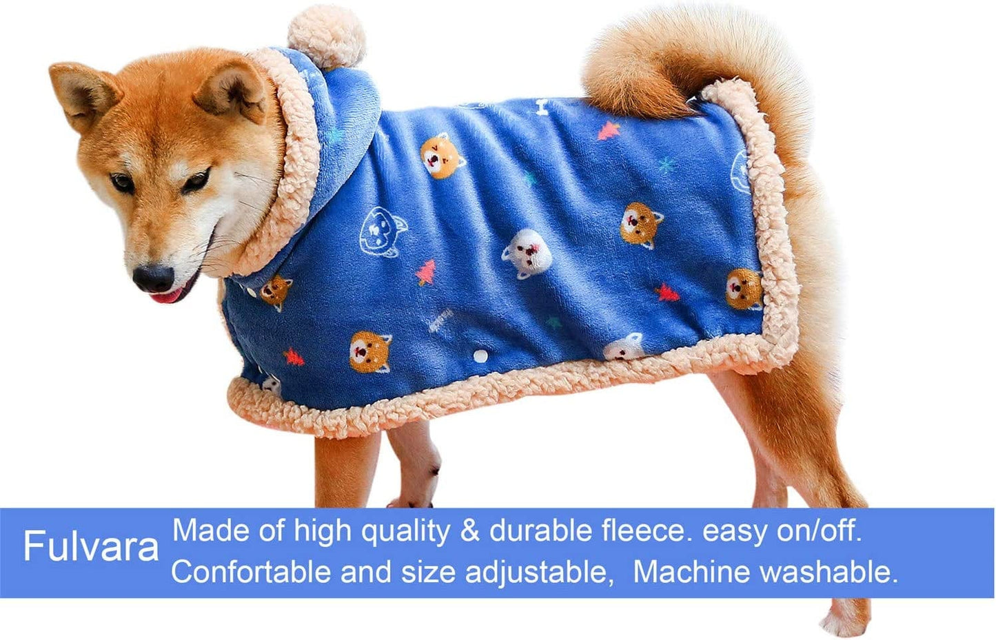 Fulvara Dog Clothes Fleece Winter Coat Warm Soft Dog Vest for Cold Weather,Flannel Blanketthrow Multi-Use Pet Apparel for Small Medium Dogs & Cats (M Blue) Animals & Pet Supplies > Pet Supplies > Dog Supplies > Dog Apparel FULVARA   